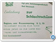 1970 Einladung Schlachtschüssel